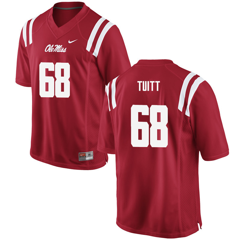 Men Ole Miss Rebels #68 Chandler Tuitt College Football Jerseys-Red